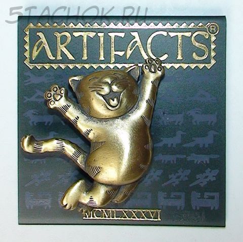 Брошь "Счастливый котик" под бронзу