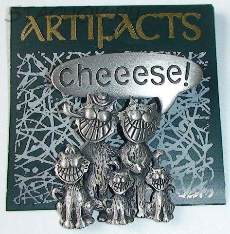 Брошь "Коты : Чиииз!" под олово