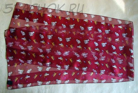 Шарфик "Забавные котята" бордовый