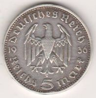 5 марок 1936 г. Германия