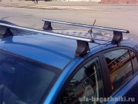 Багажник на крышу Kia Rio, Атлант, аэродинамические дуги