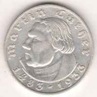 2 марки 1933 г. Мартин Лютер Германия
