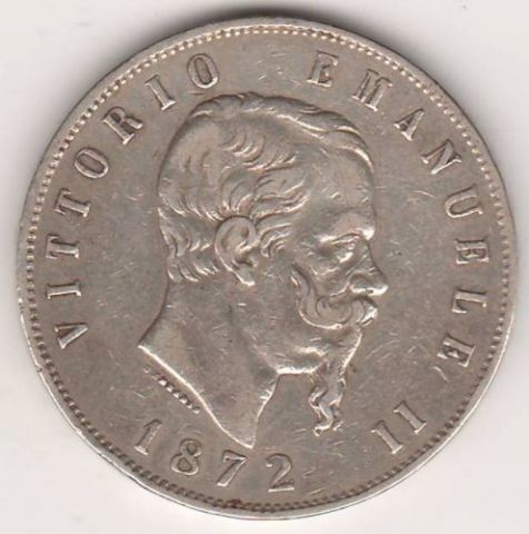 5 лир 1872 г. Италия