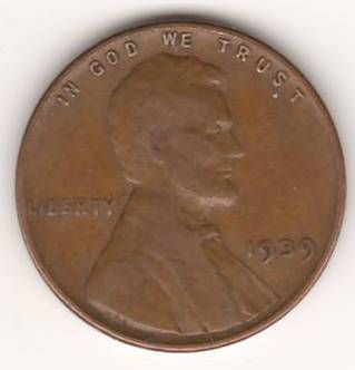 1 цент 1939 г. США