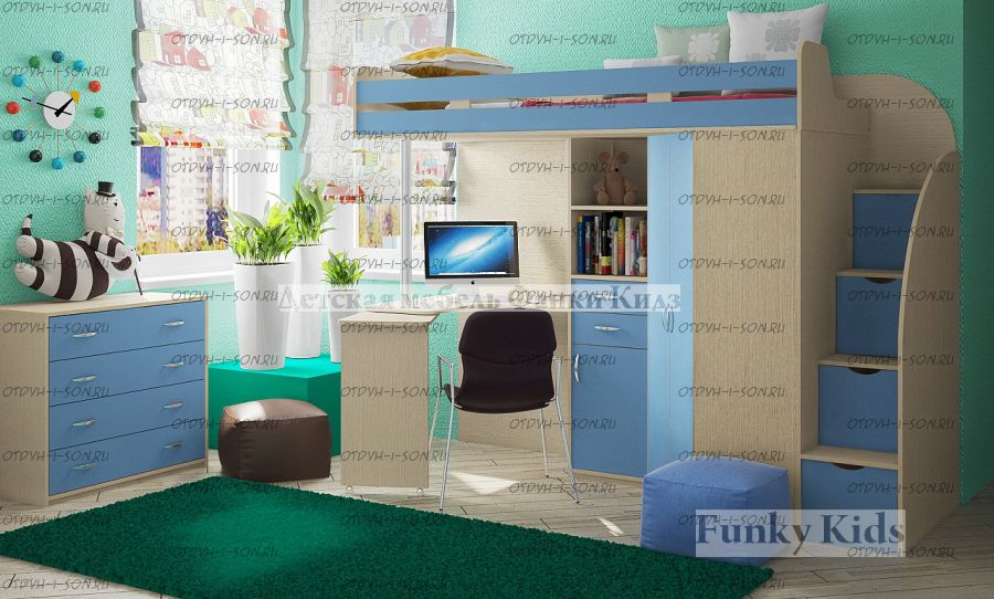 Кровать-чердак Фанки Кидз 1 Гранд ФМ