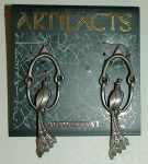 Серьги-гвоздики "Павлины" под олово