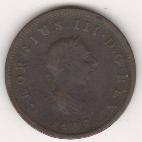 1/2 пенни 1807 г. Великобритания