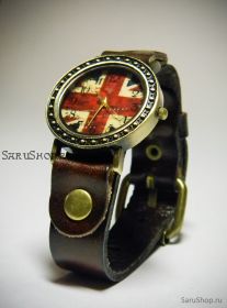 Часы  «Union Jack»  коричневый
