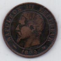 5 сантим 1854 г. Франция