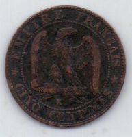 5 сантим 1854 г. Франция