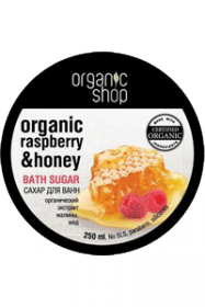 ORGANIC  SHOP. САХАР  ДЛЯ  ВАНН  "МАЛИНОВЫЙ  МЕД"  250 МЛ.