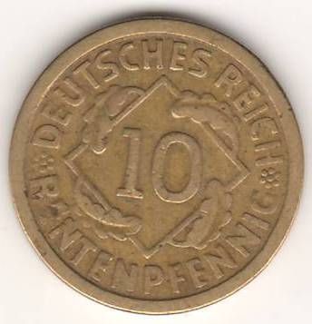 10 пфеннигов 1924 г. Германия