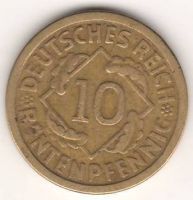 10 пфеннигов 1924 г. Германия