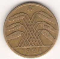 10 пфеннигов 1924 г. Германия