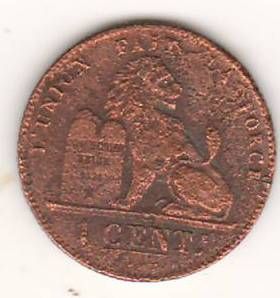 1 сантим 1901 г. Бельгия