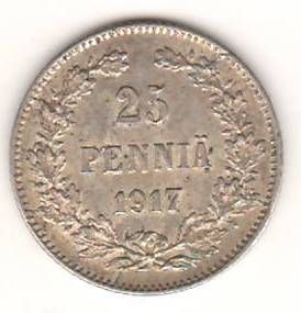 25 пенни 1917 г. Финляндия Российская империя