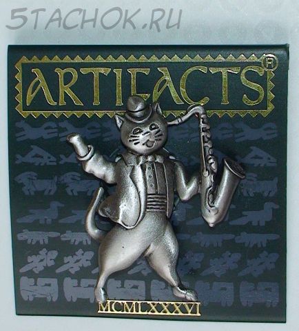 Брошь "Кот и саксофон" (JJ США)