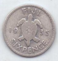 6 пенсов 1935 г. Фиджи