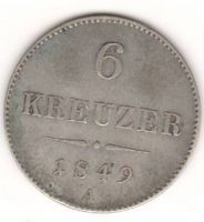6 крейцеров 1849 г. Австрия