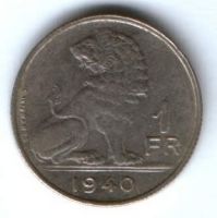 1 франк 1940 г. Бельгия