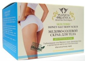 PLANETA  ORGANICA  DEAD  SEA  NATURALS  СКРАБ  ДЛЯ  ТЕЛА  МЕДОВО-СОЛЕВОЙ  "ДЛЯ  УПРУГОСТИ  КОЖИ"  450  МЛ.