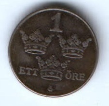 1 эре 1950 г. Швеция