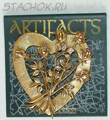 Брошь "Сердце и розы" под золото