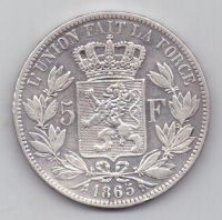 5 франков 1865 г. Бельгия
