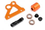 Brake holder plate, spacer, brake cam and flanged metal bushing