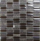 Плитка декоративная стеклянная с камнем Super Line (brown) 300*300