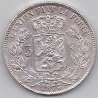 5 франков 1873 г. Бельгия