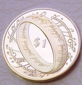 Монета коллекционная Новая зеландия QUEEN Elizabeth II Властелин колец 2012