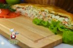пирог из сдобного теста с рисом и семгой