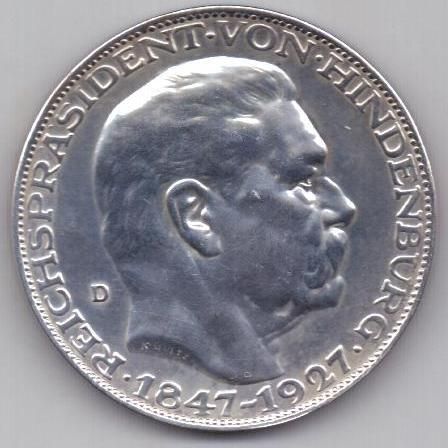5 марок 1927 г. Германия (медаль)