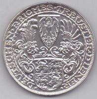 медаль(монета 5 марок) 1927 г. Германия(Веймар)