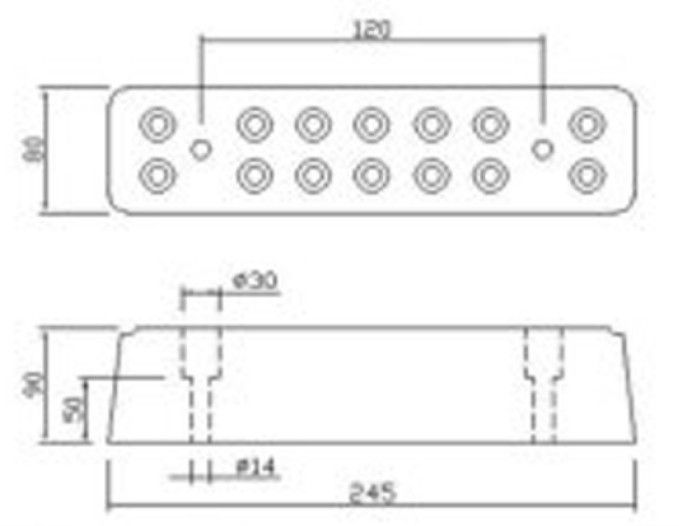 Резиновый отбойник 245х90х80 (Арт: 095500)