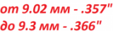 Пули от 9.02 мм/.357" до 9.3 мм/.366"