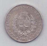 1 песо 1917 г. Уругвай