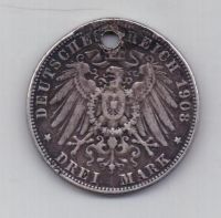 3 марки  1908 г. Саксония.Германия