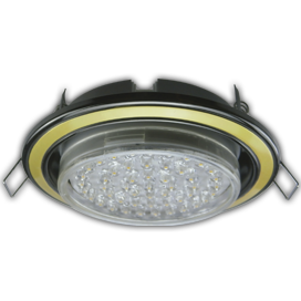 Ecola GX53 H4 светильник встраив. без рефл. 2 цв. черный хром-золото-черный хром 38х106