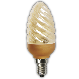 Ecola candle  9W DEA/CTG 220V E14 витая золотистая свеча  98х38