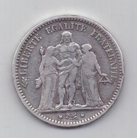 5 франков 1849 г. Франция