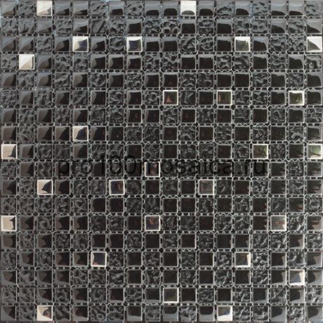 Antracit. Плитка мозаика черная стекло чип 15*15 GLASS, 300*300*6 (ORRO Mosaic)