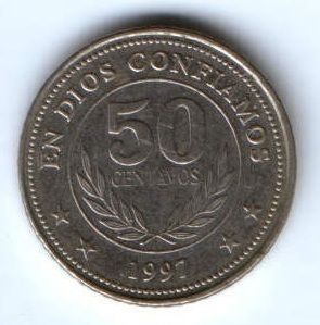 50 сентаво 1997 г. Никарагуа