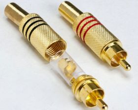 РАЗЪЁМ штекер RCA Металл пайка Черные/Красные GOLD PROCONNECT