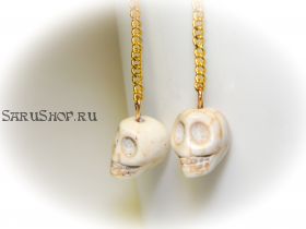 Серьги - черепа. Стиль  Дня Мертвых.