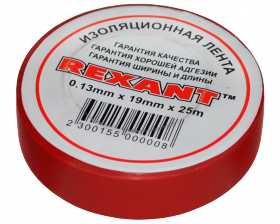 Изолента 19мм х 25м красная REXANT