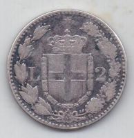2 лиры 1883 г.Италия