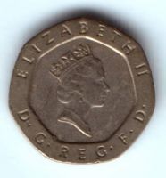 20 пенсов 1989 г. Великобритания