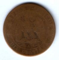 10 сантимов 1862 г. Франция